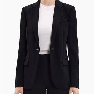 Theory classic crepe single button blazer